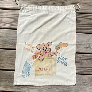 Decorate a plain laundry room with this vintage 1940’s laundry bag!
